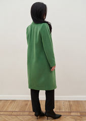 Пальто прямое зеленое на невысокий рост Форли