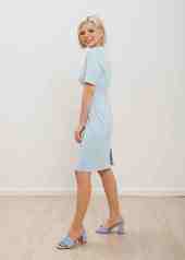 Голубое платье футляр на невысокий рост Жаклин