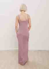 Платье розовое с разрезом Камелия