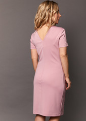 Платье розовое с разрезом Каролина